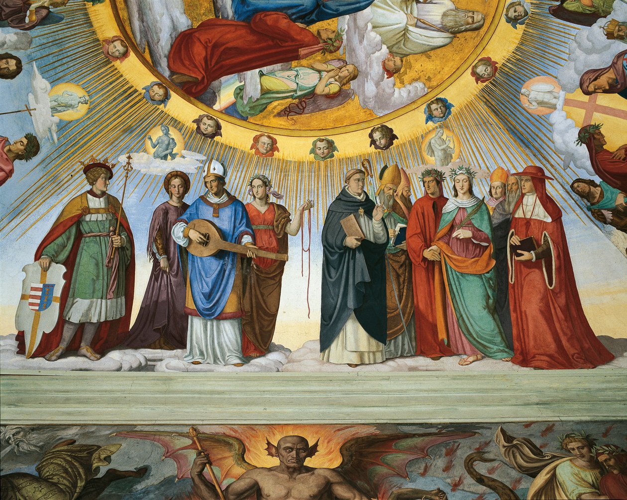 Dante og Beatrice taler til visdomslærerne, fra 