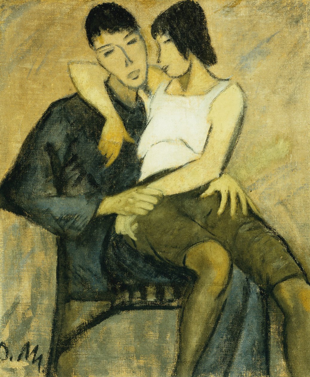 siddende par; Siddende ægtepar, ca. 1920 af Philipp Veit