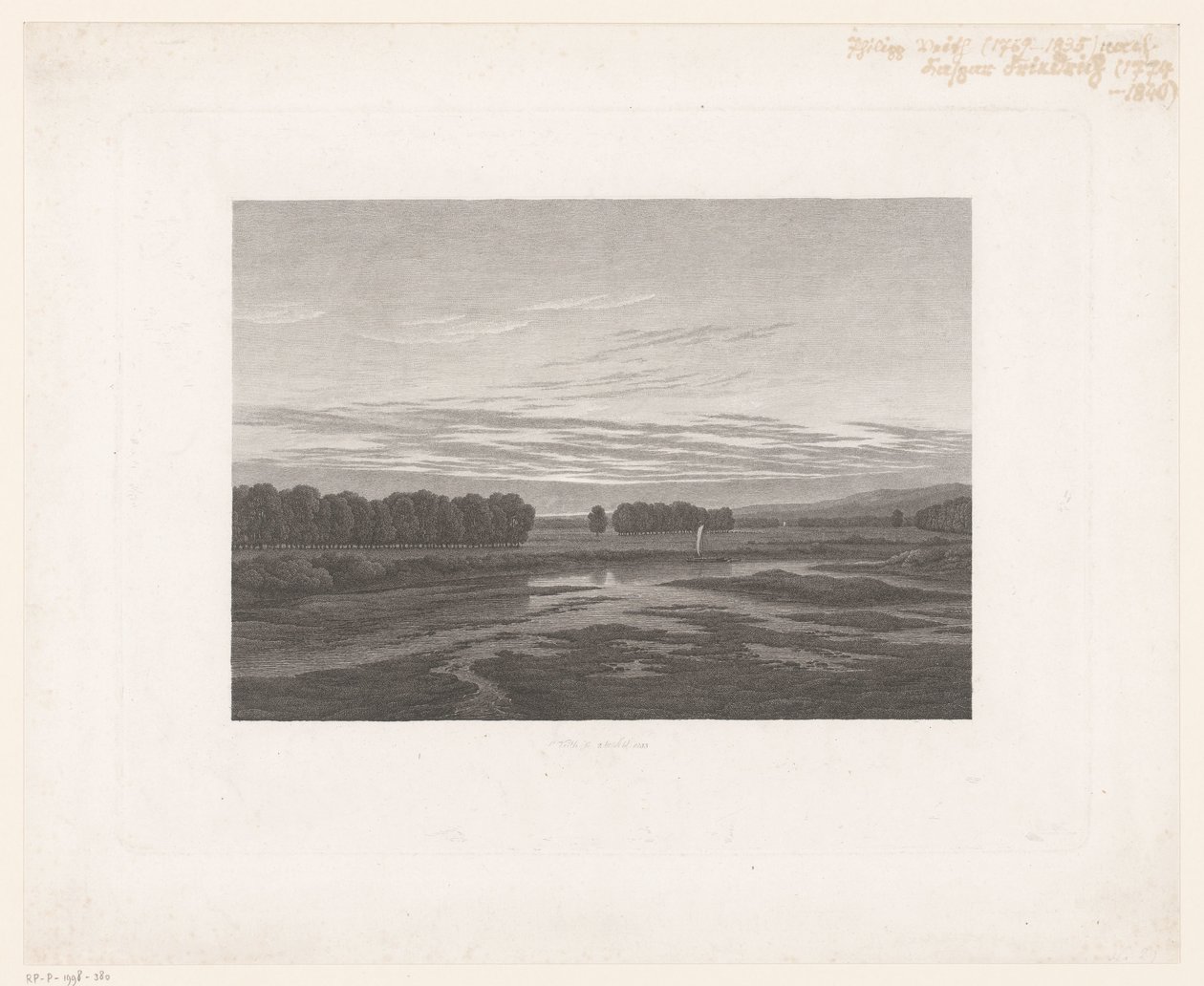 Udsigt over Elben Abend an der Elbe af Philipp Veith