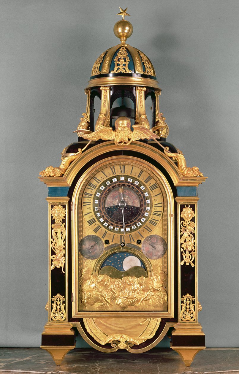Astronomisk ur lavet til Grand Dauphin Louis af Frankrig (1661-1711), 1710 (forgyldt bronze) af Philippe and Fardoil, Pierre Caffieri