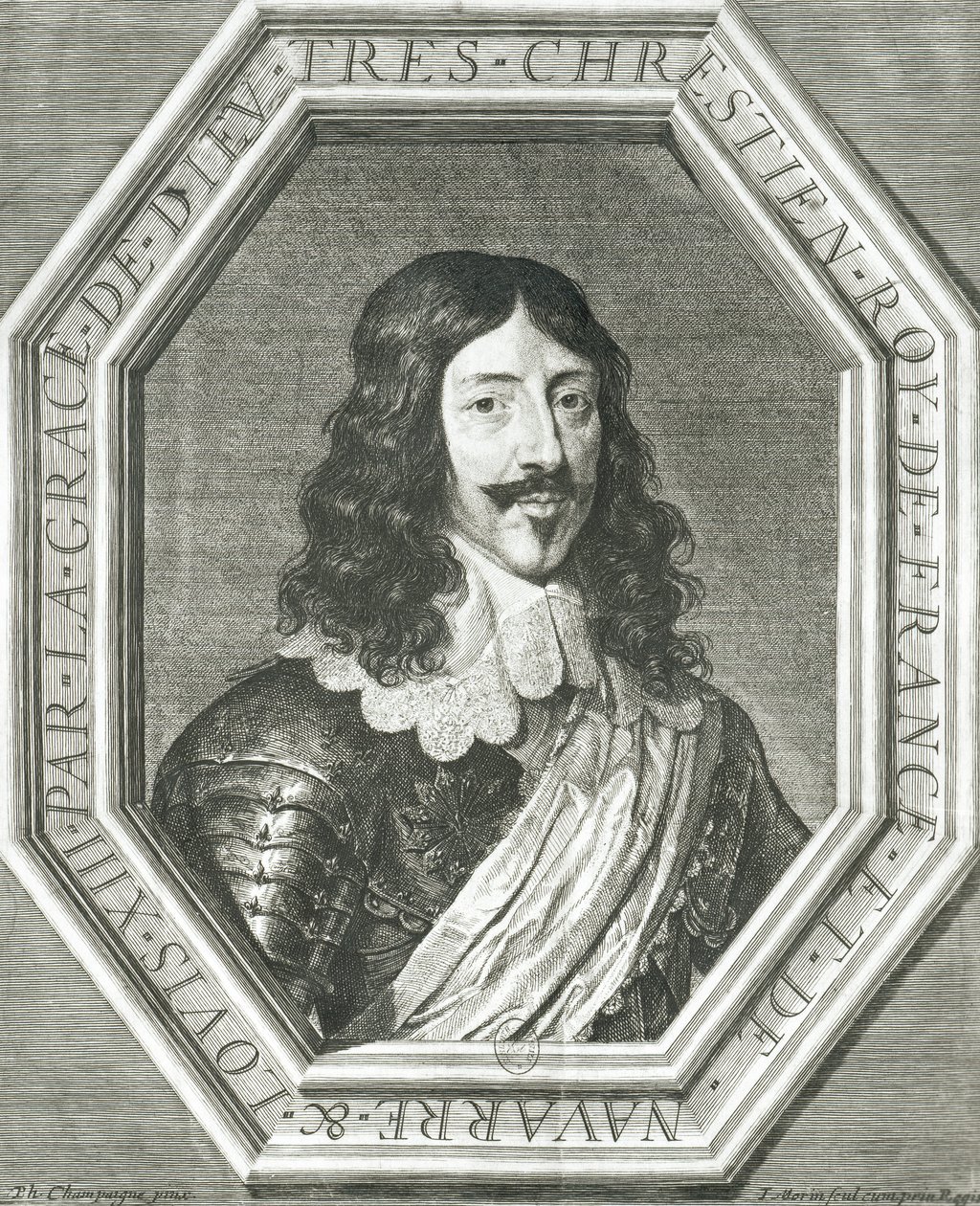 Portræt af Ludvig XIII (1601-43) gravering af Jean Morin af Philippe de Champaigne