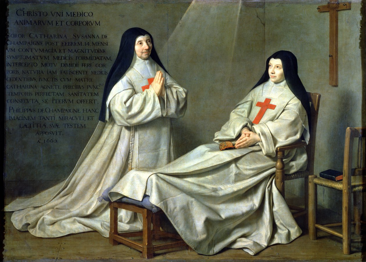Portræt af moder Catherine-Agnes Arnauld (1593-1671) og søster Catherine af St. Suzanne Champaigne (1636-86) kunstnerens datter, 1662 (for detaljer se 89737) af Philippe de Champaigne