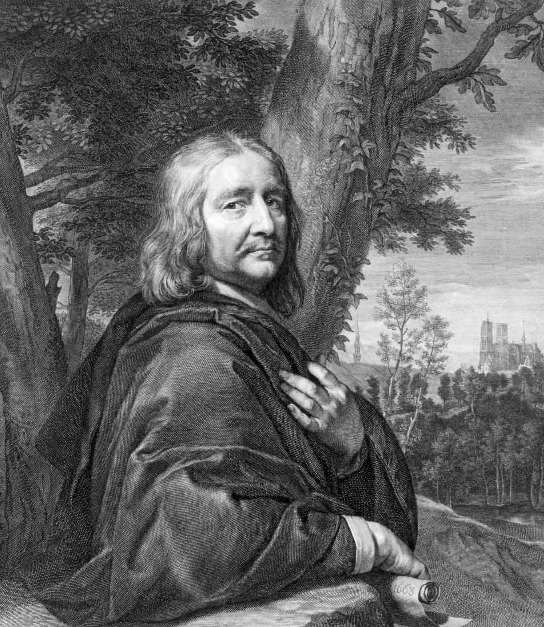 Selvportræt, graveret af Gerard Edelinck af Philippe de Champaigne