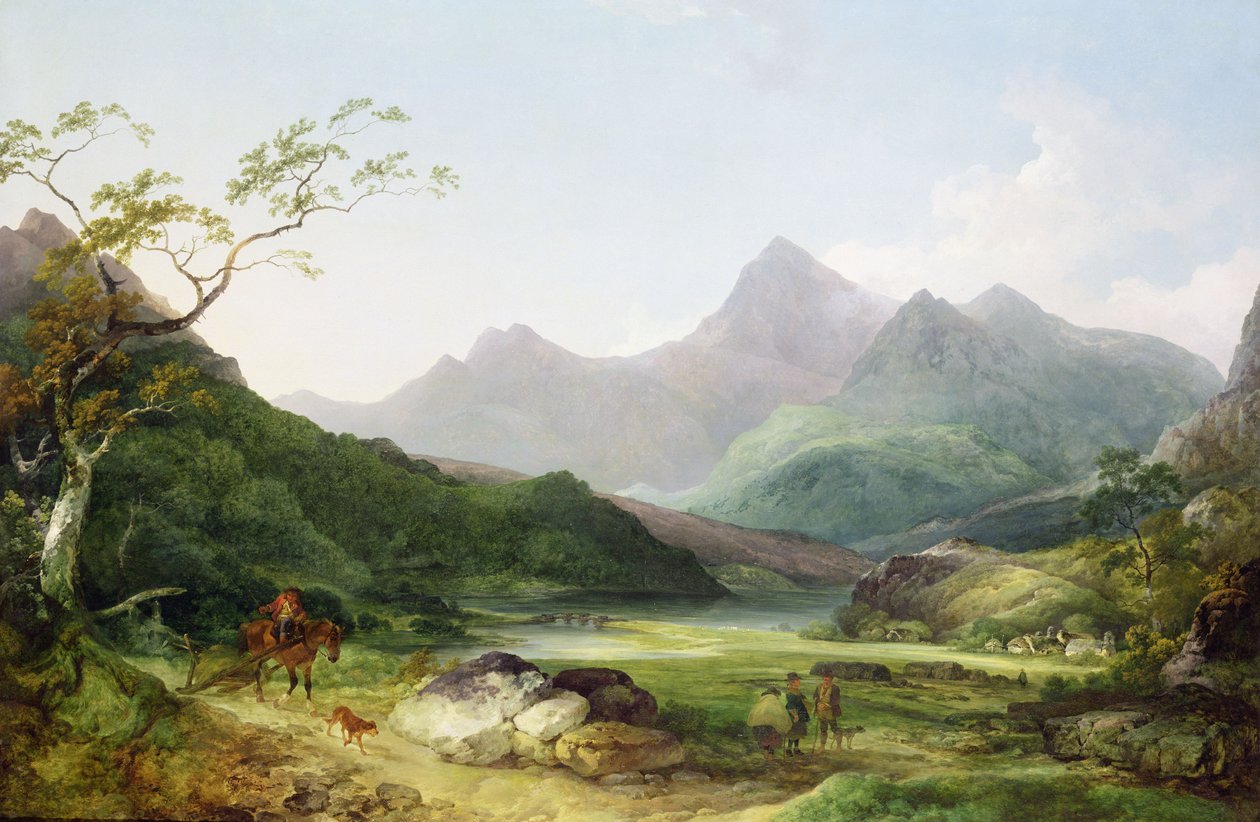 Udsigt over Snowdon fra Capel Curig, 1787 af Philippe Jacques de Loutherbourg