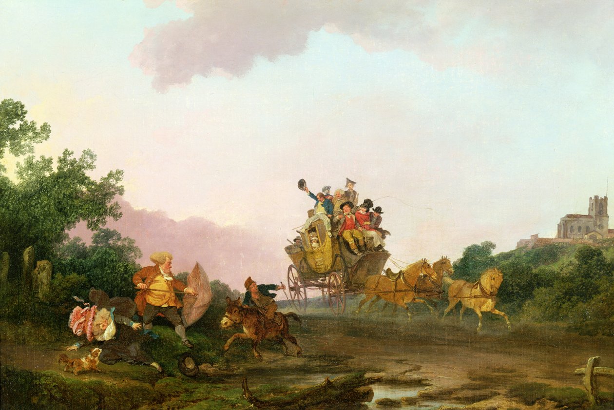 Revelers on a Coach, ca. 1785-90 af Philippe Jacques de Loutherbourg