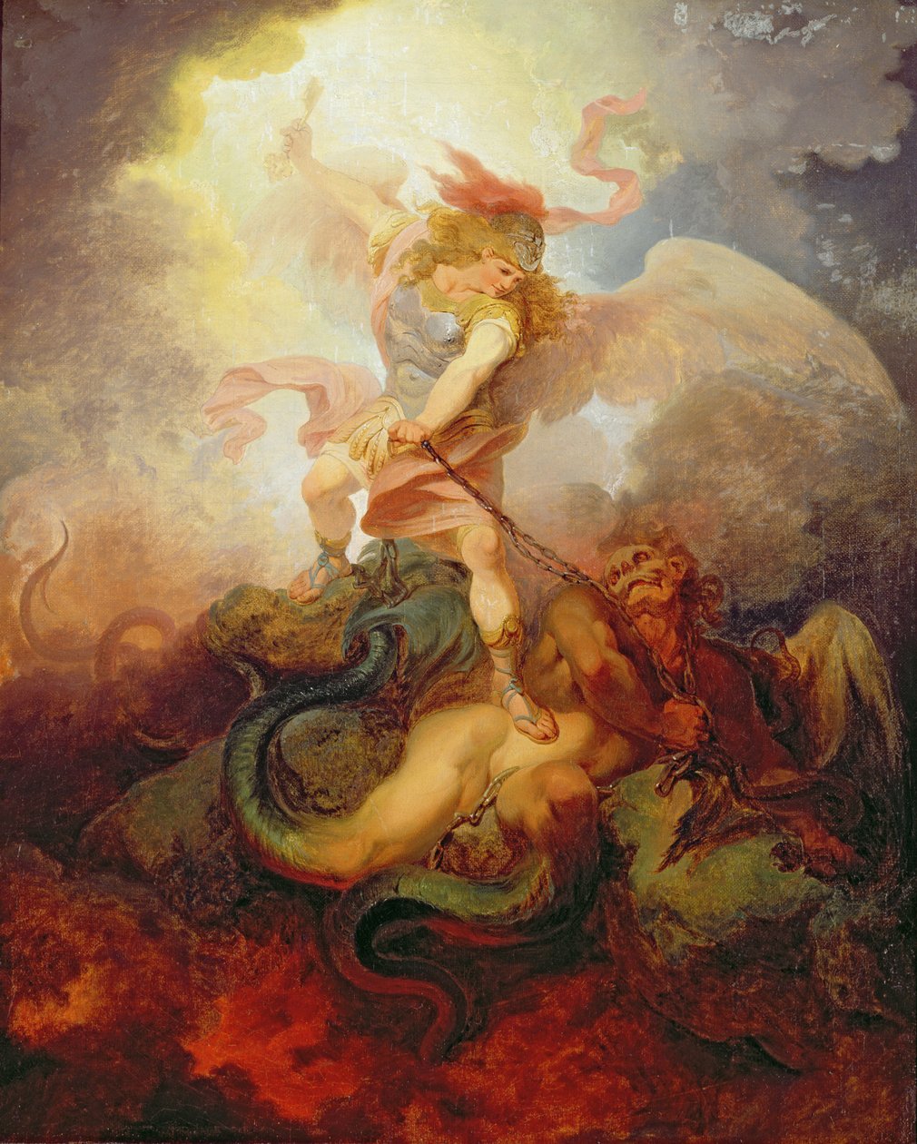 Englen binder Satan, ca. 1797 af Philippe Jacques de Loutherbourg