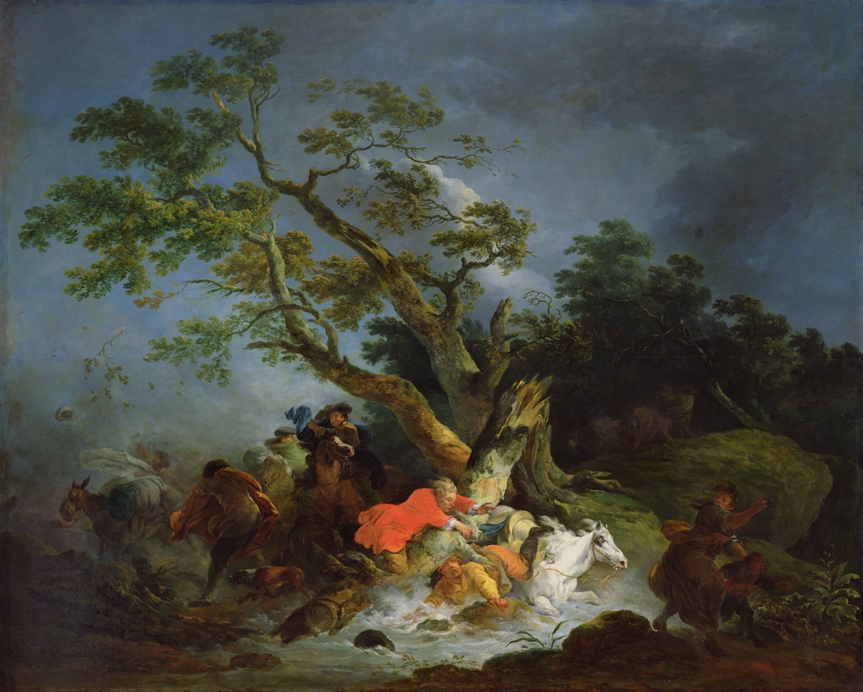 Rejsende fanget i en storm, ca.1770 af Philippe Jacques de Loutherbourg