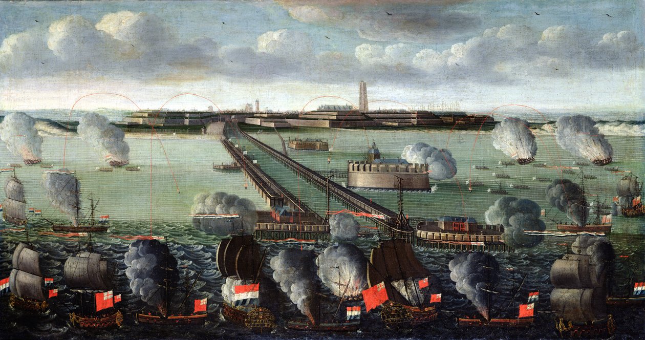 Bombardementet af Dunkerque, 11. august 1695, 1717-18 af Philippe Jonaert
