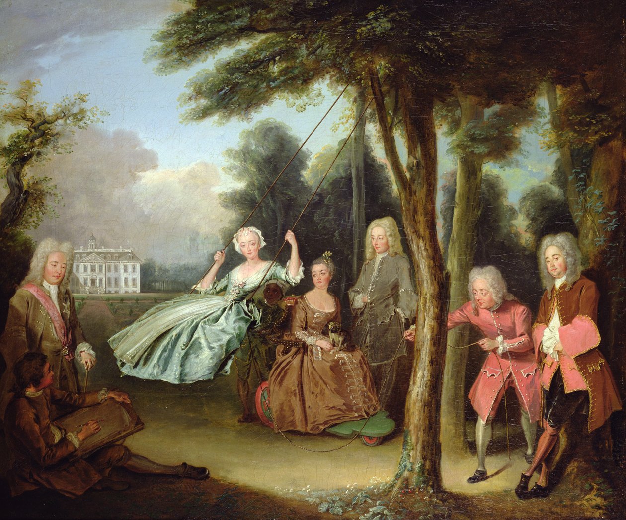 Viscount Tyrconnel med sin familie ca. 1725-6 af Philippe Mercier