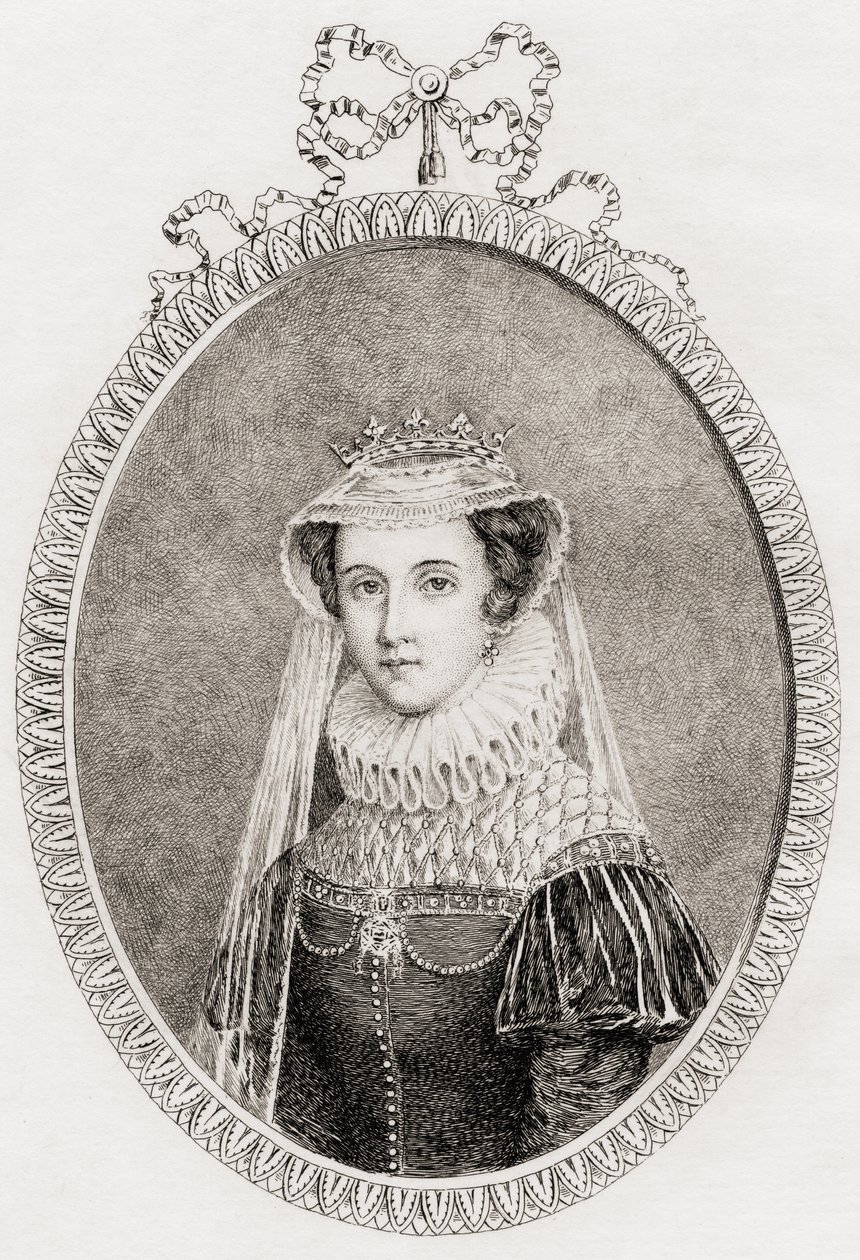 Mary Queen of Scots (1542-87) også Mary Stuart af Philippe after Mercier