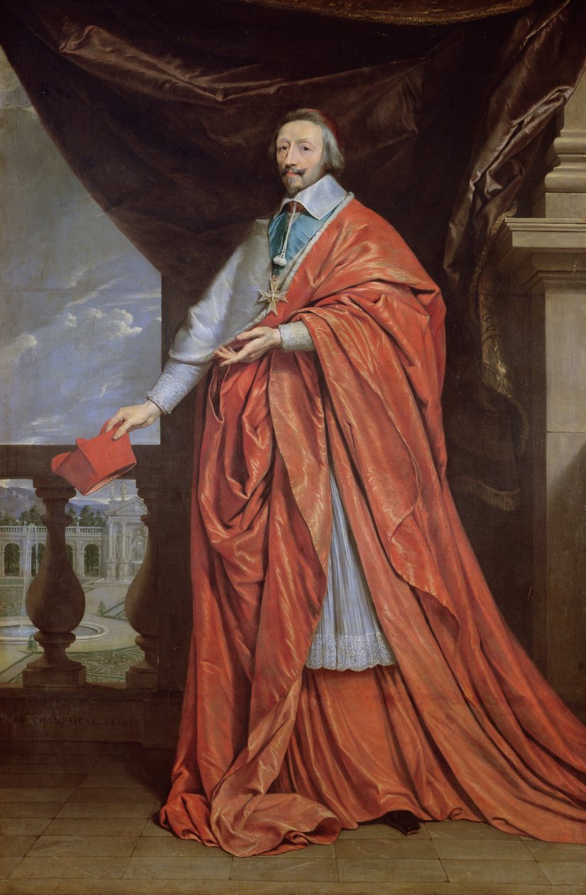 Portræt af Armand-Jean du Plessis, kardinal Richelieu (1585-1642) af Philippe de Champaigne