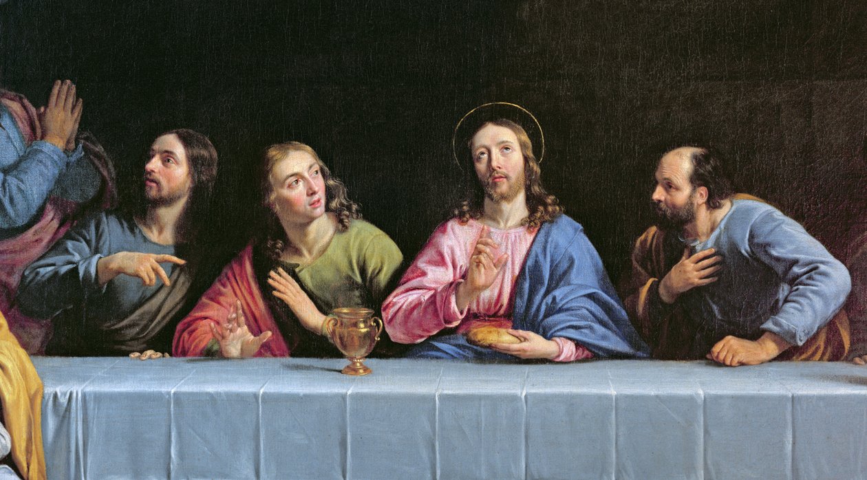 Den sidste nadver, kaldet Den lille nadver olie på lærred detalje af 140298 af Philippe de Champaigne