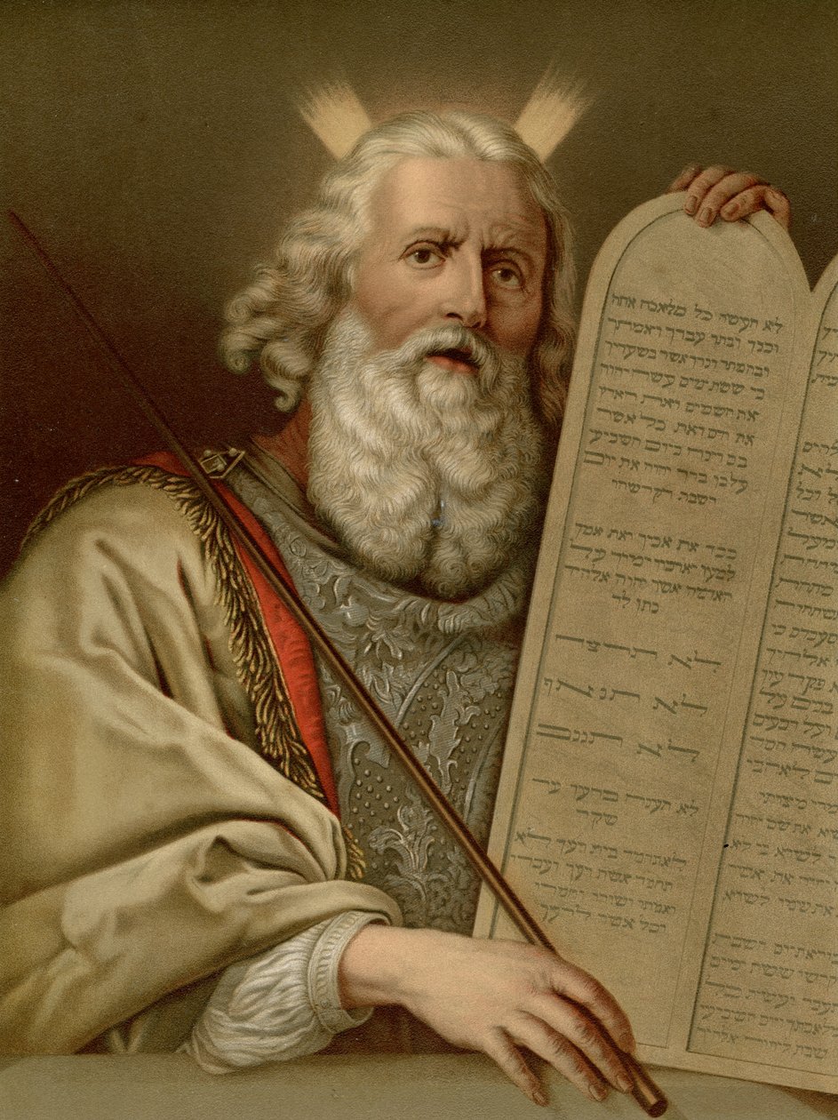 Moses med de nye lovens tavler af Philippe de after Champaigne