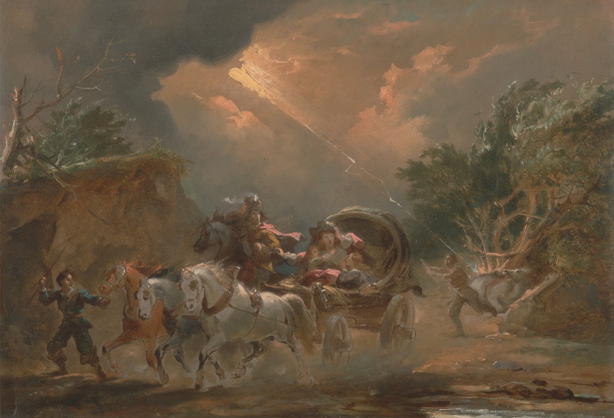 Træner i tordenvejr af Philippe-Jacques de Loutherbourg