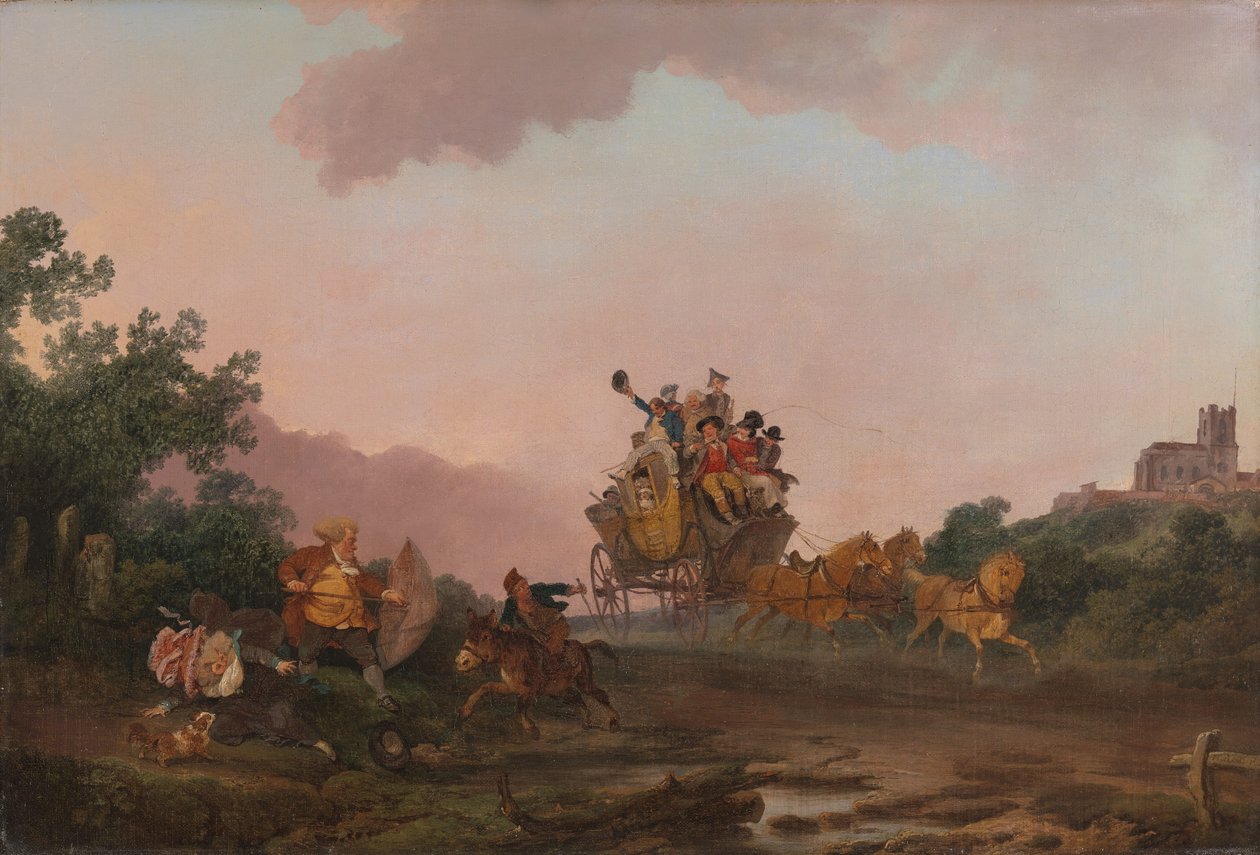 Revelers på en Coach af Philippe-Jacques de Loutherbourg