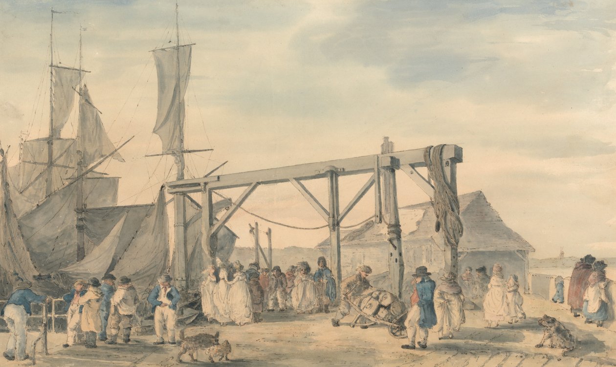 Ankomsten af en Hoy ved Margate af Philippe-Jacques de Loutherbourg
