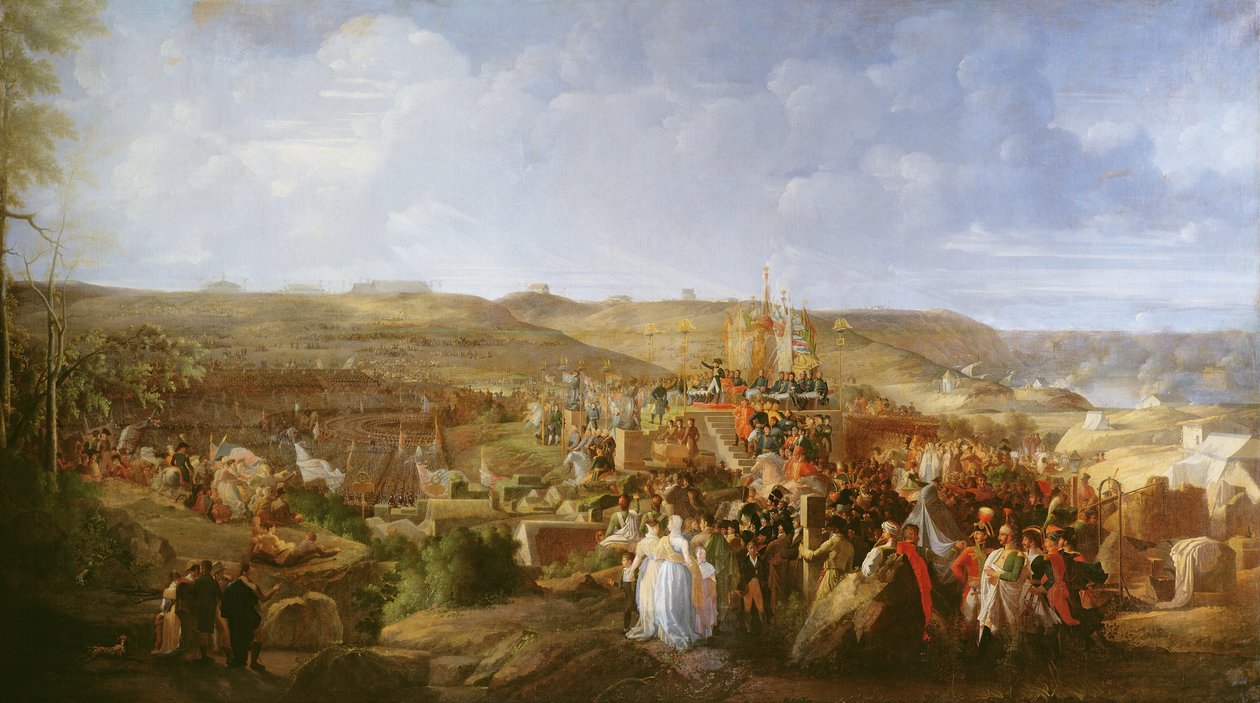 Napoleon i en lejr i Boulogne ved uddeling af æreslegionens kors, 16. august 1804, 1806 af Philippe Auguste Hennequin