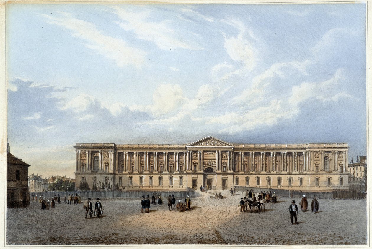 Colonnade du louvre - i "" Walk in Paris og dens omgivelser "", designet af Jacottet og Benoist, ca. 1840 af Philippe Benoist