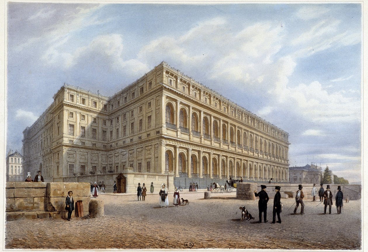 Udsigt over Orçay Palace (eller Orsay?) - i "" Promenade dans Paris et ses environs"", designet af Jacottet og Benoist, ca. 1840 af Philippe Benoist