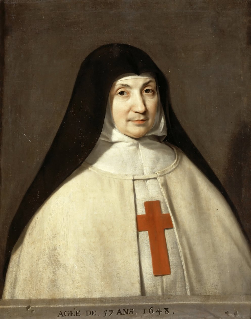 Portræt af Angélique Arnauld 1591-1661, Abbedisse af Abbey of Port-Royal af Philippe de Champaigne