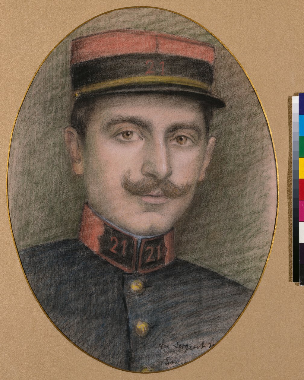 Sergent fra det 21. infanteriregiment (pastel på papir) af Philippe Galard