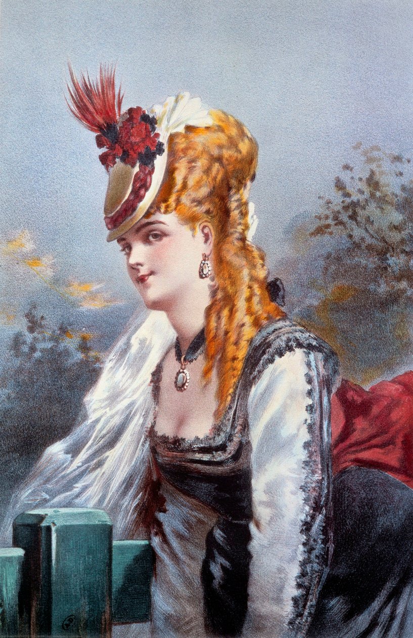 The Coquette Lithography af Philippe Jacques Linder af Philippe Jacques Linder