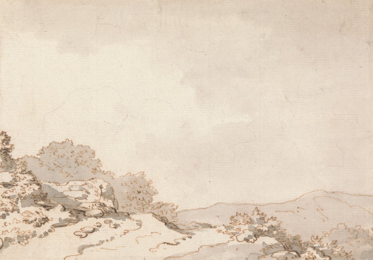 En sti på en bakketop af Philippe Jacques de Loutherbourg