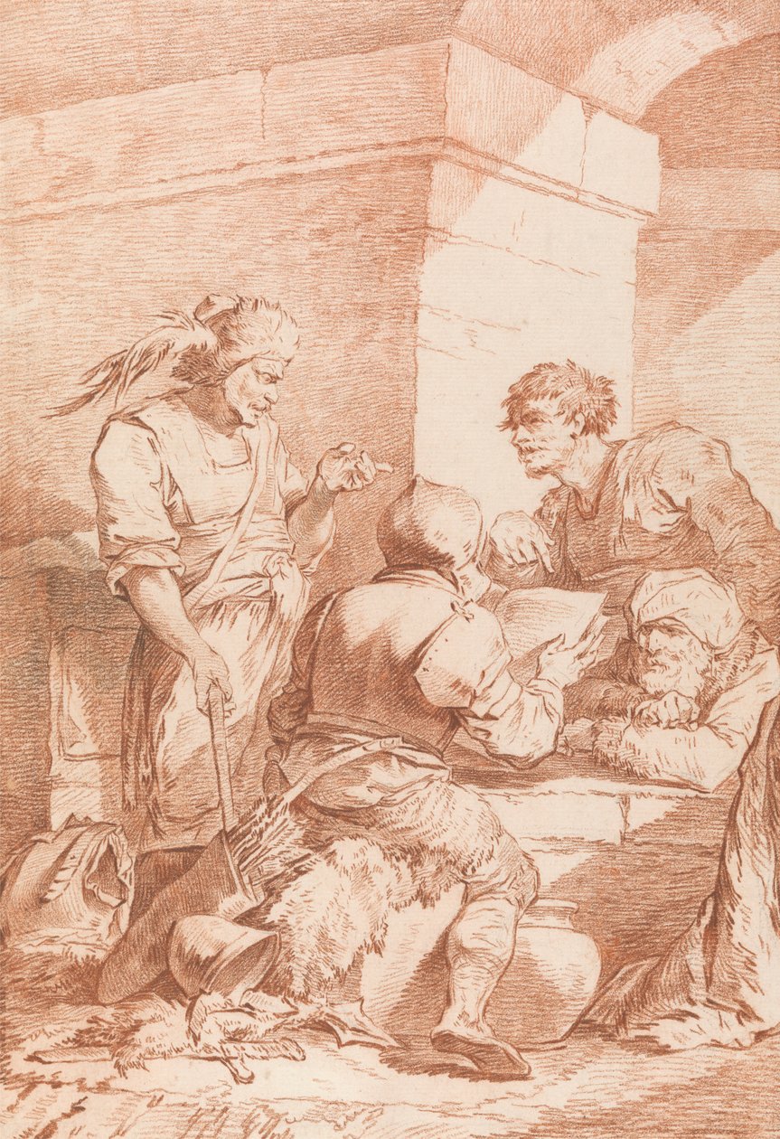 Corps de Garde (Barbarer besejret af en bog) af Philippe-Jacques de Loutherbourg