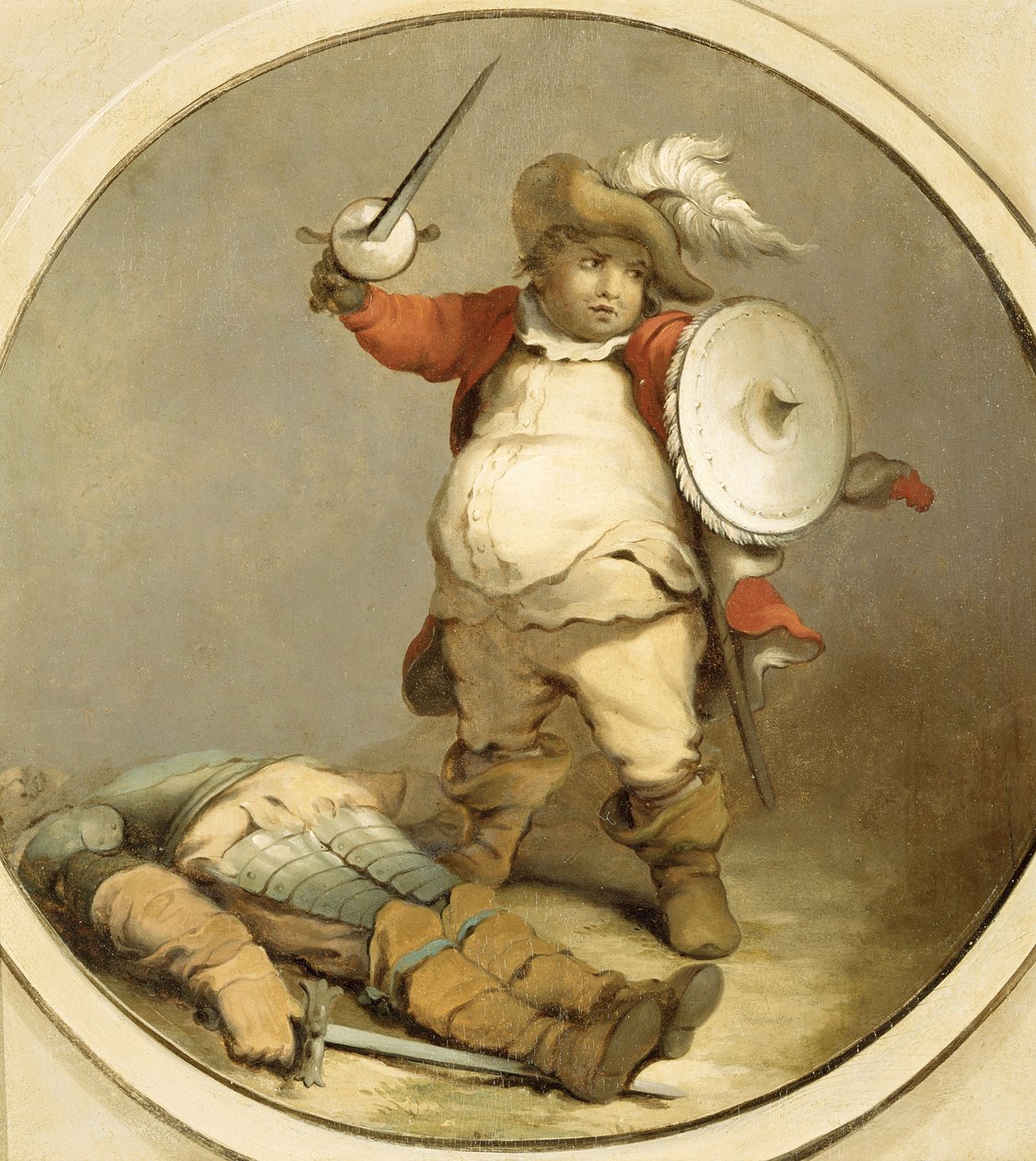 Falstaff with the Body of Hotspur, ca. 1786 (olie på papir) af Philippe Jacques de Loutherbourg