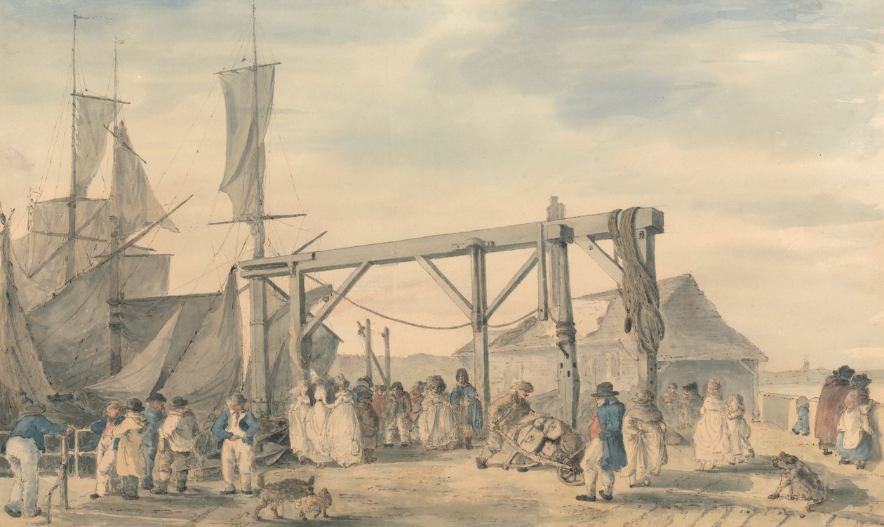 Ankomsten af en Hoy ved Margate af Philippe Jacques de Loutherbourg