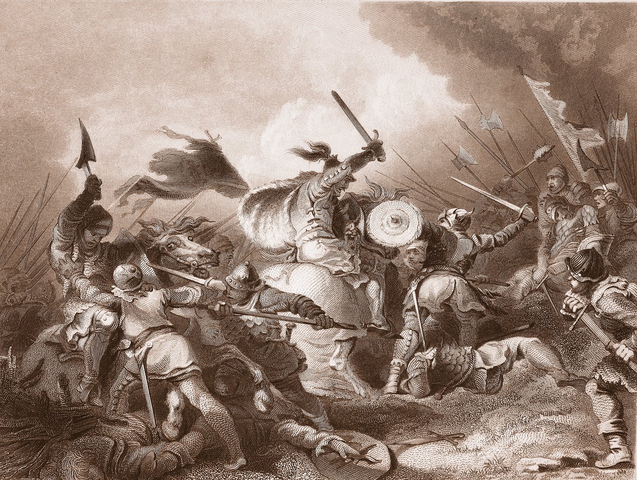 Slaget ved Hastings, indgraveret af A.H. Payne af Philippe Jacques de Loutherbourg