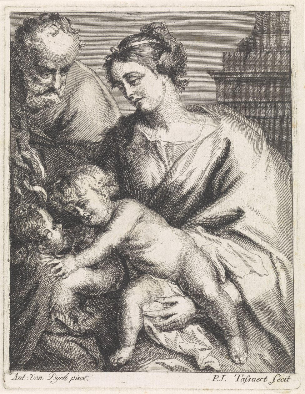 Hellig Familie med John af Philippe Joseph Tassaert
