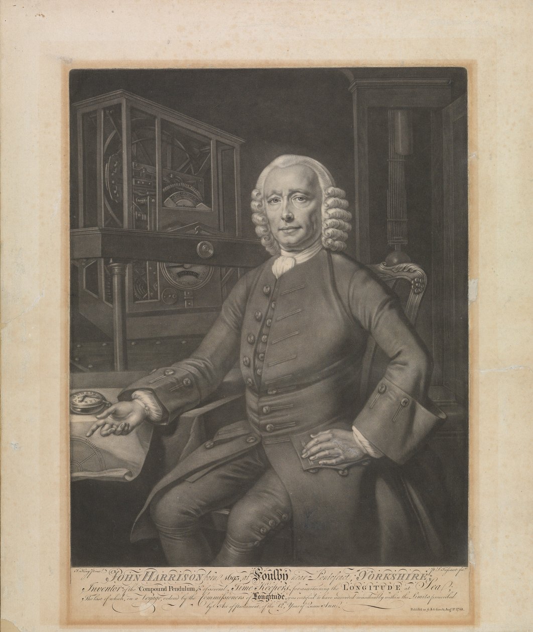 John Harrison ... opfinder af det sammensatte pendul og af flere tidsmålere af Philippe Joseph Tassaert
