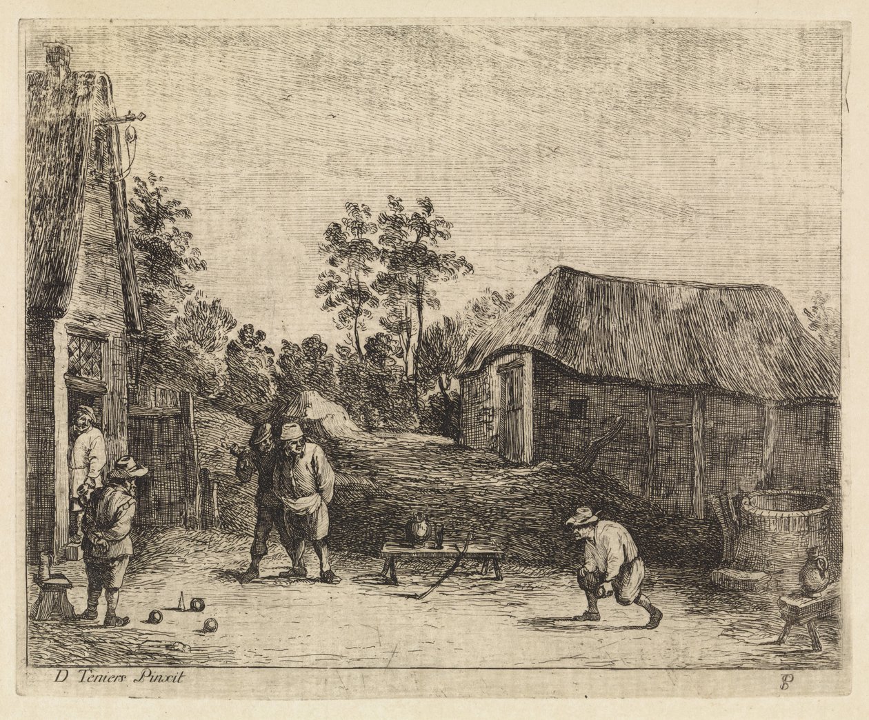 Landmænd spiller boule af Philippe Lambert Joseph Spruyt