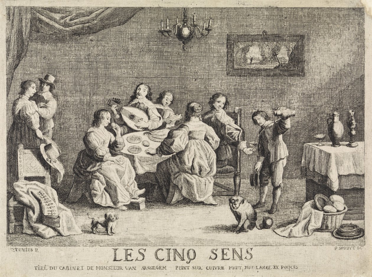 De fem sanser Les Cinq Sens (titel på objekt) af Philippe Lambert Joseph Spruyt