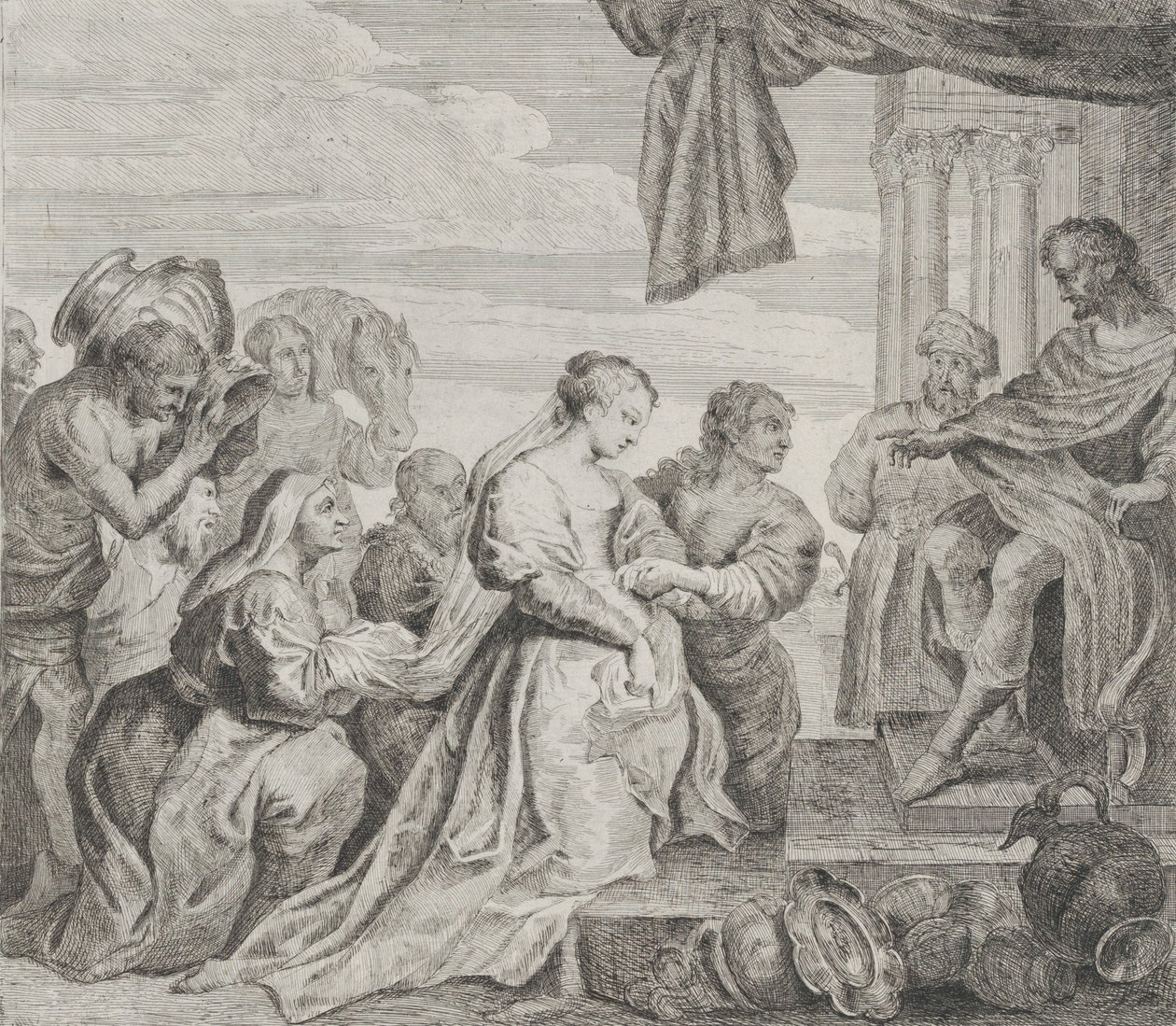 Salomon og dronningen af Saba, 1784. af Philippe Lambert Joseph Spruyt