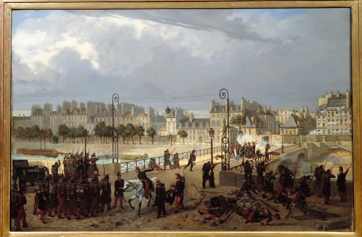 Følelsesscene ved archeveche-broen den 23. juni af Philippe Marie Chaperon