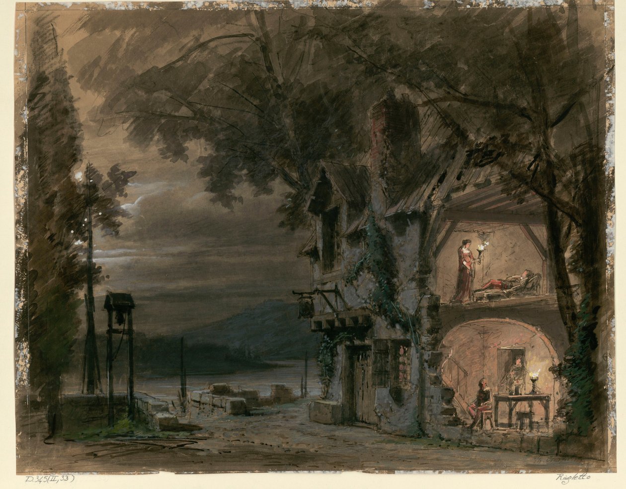 Scenografi til operaen Rigoletto af Giuseppe Verdi. Paris, Theatre national de l