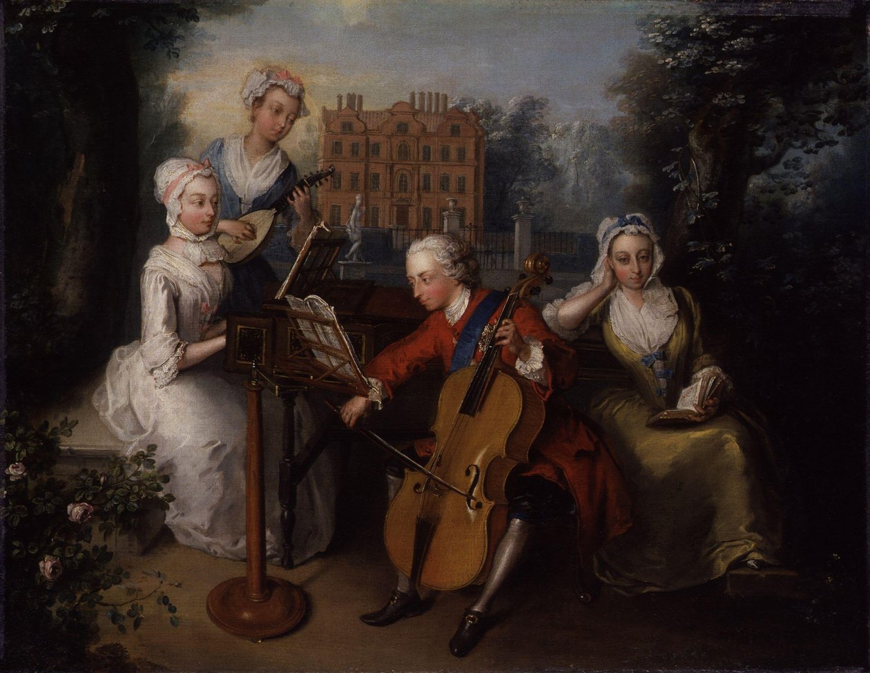 Gruppeportræt af børn af kong George II af England af Philippe Mercier