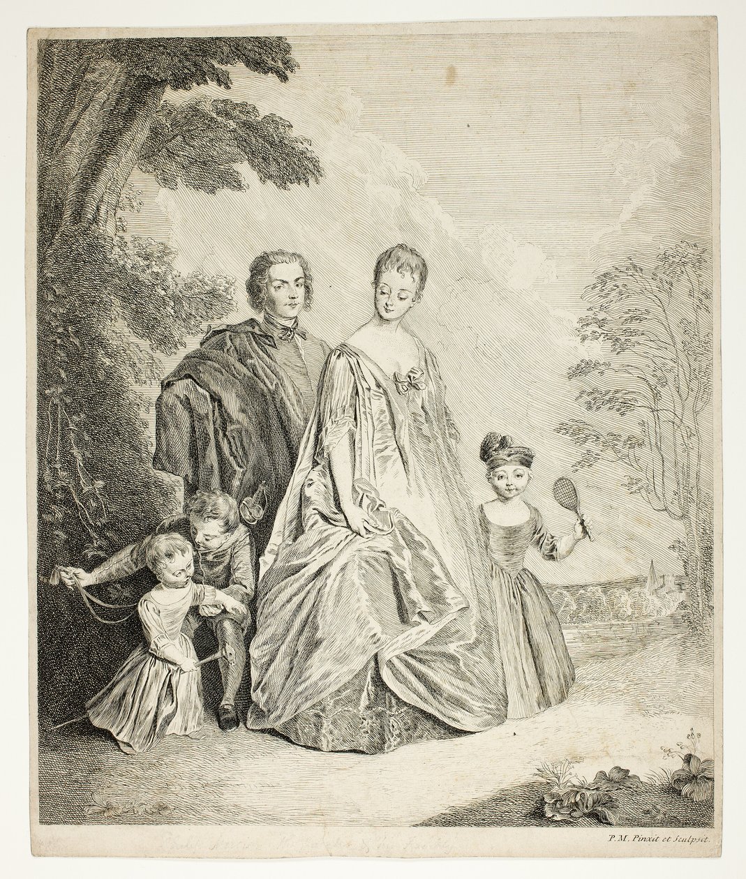 Familiepromenaden, også kaldet Philippe Mercier, hans første kone og familie af Philippe Mercier