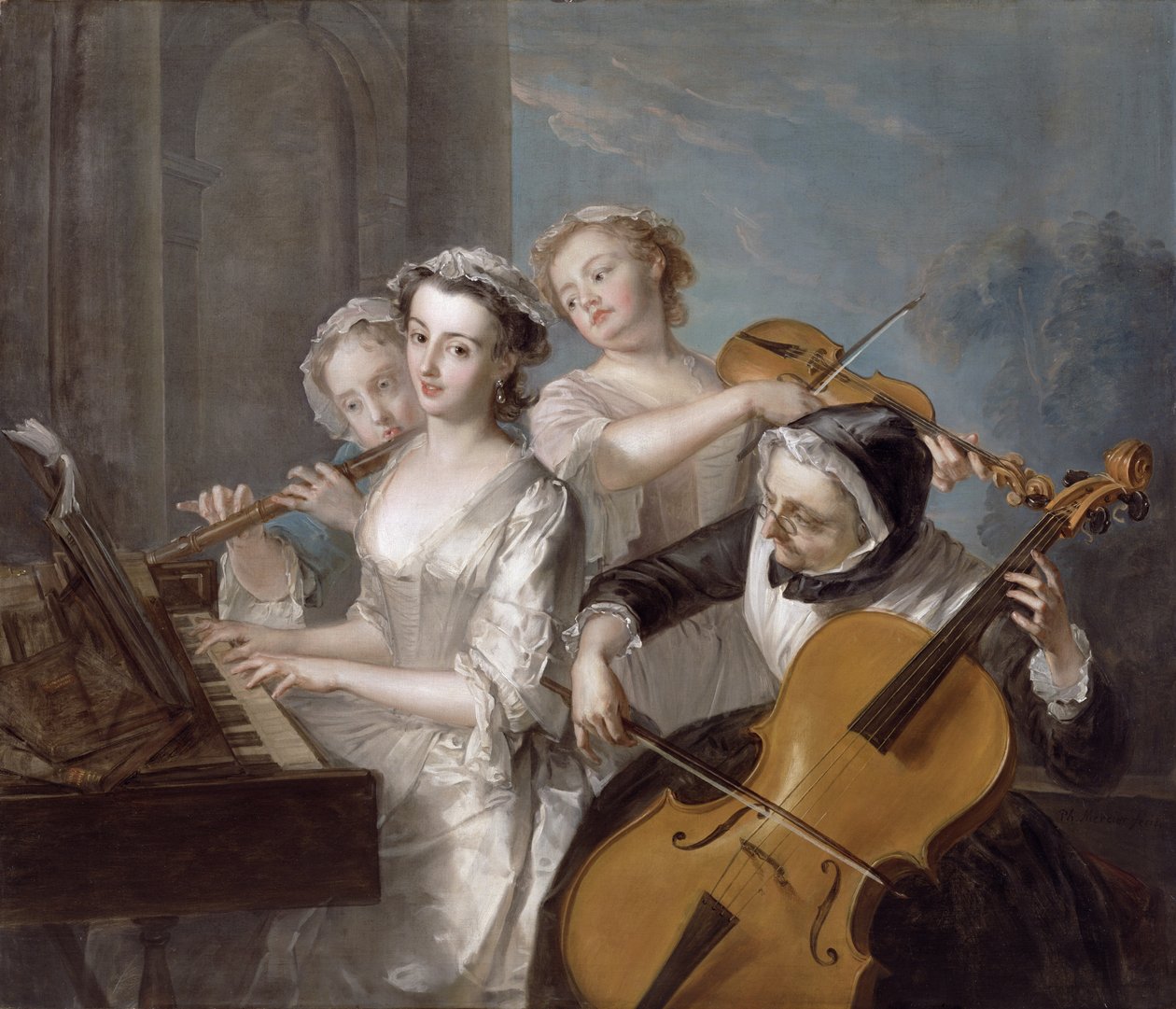 The Sense of Hearing, ca. 1744-7 (olie på lærred) af Philippe Mercier