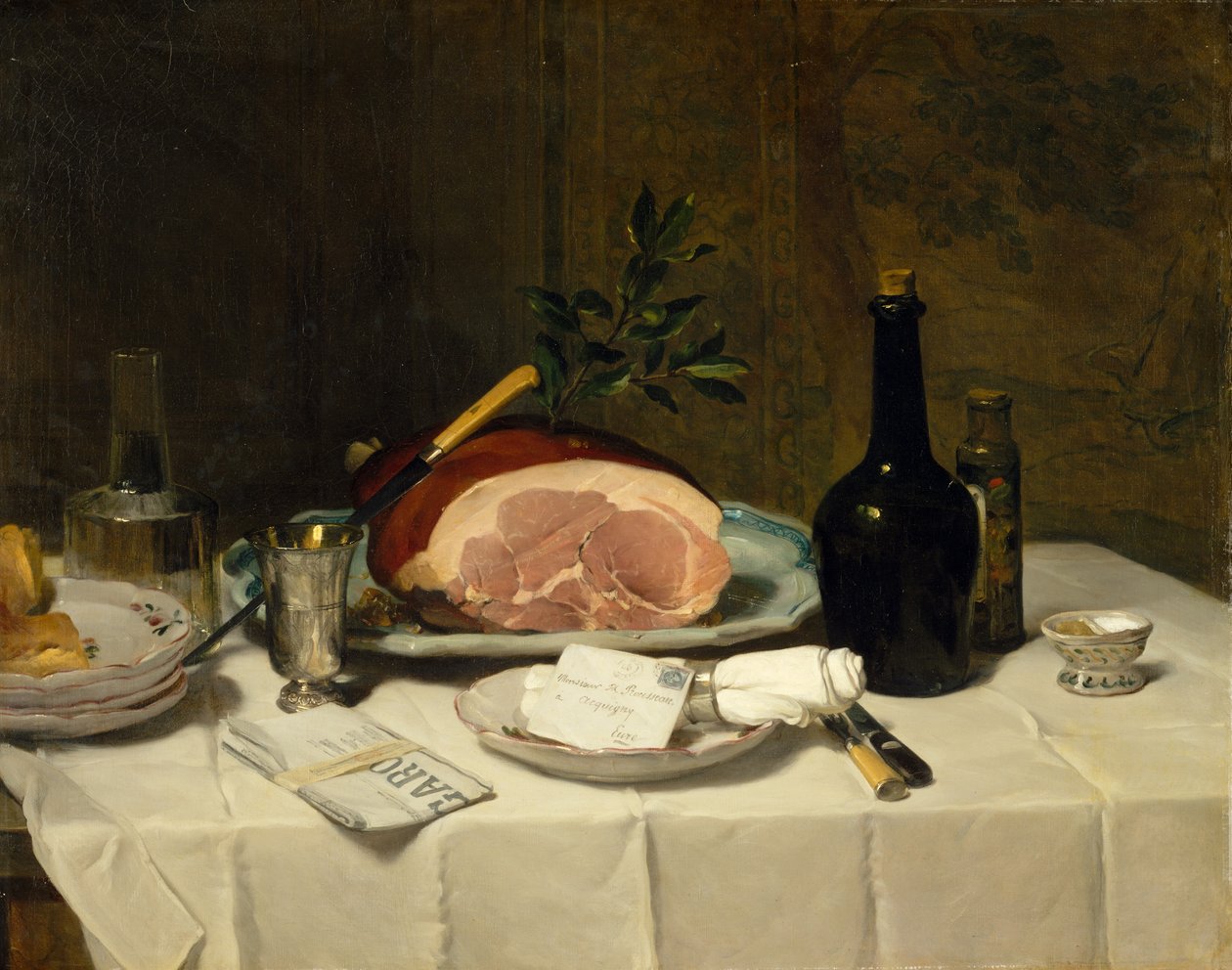 Stilleben med skinke, 1870