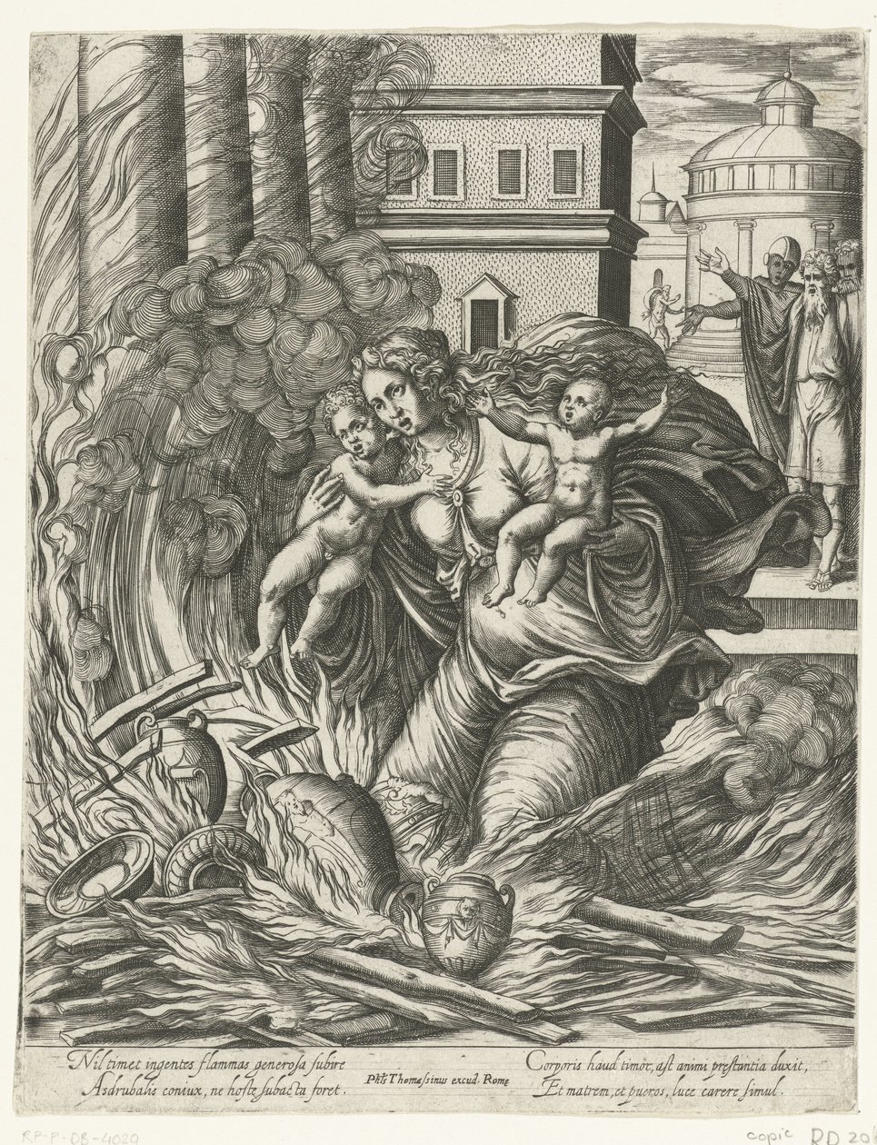 Ashdrubals kone styrter ned i det brændende tempel af Philippe Thomassin (possibly)
