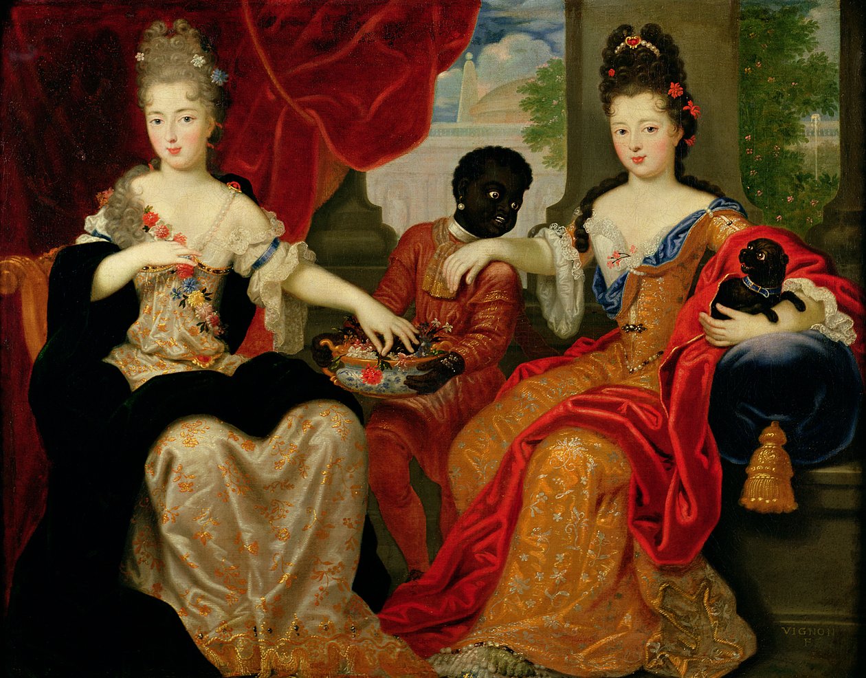Portræt af Francoise-Marie de Bourbon (1677-1749) og Louise-Francoise de Bourbon (1673-1743) af Philippe Vignon
