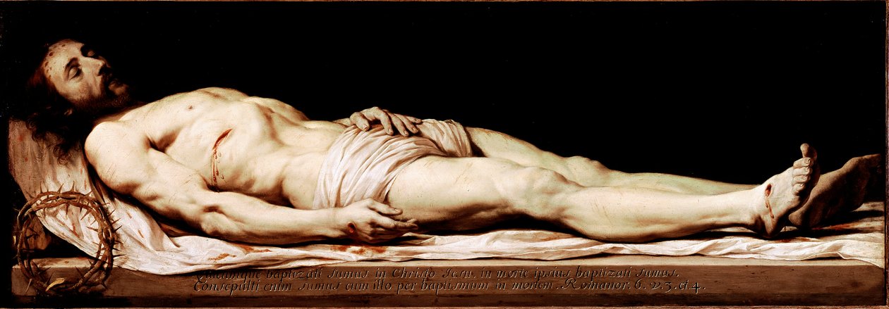 Dead Christ Maleri af Philippe de Champaigne (1602-1674) 1600-tallet søn. 68x197 cm Paris, Musée du Louvre af Philippe de Champaigne