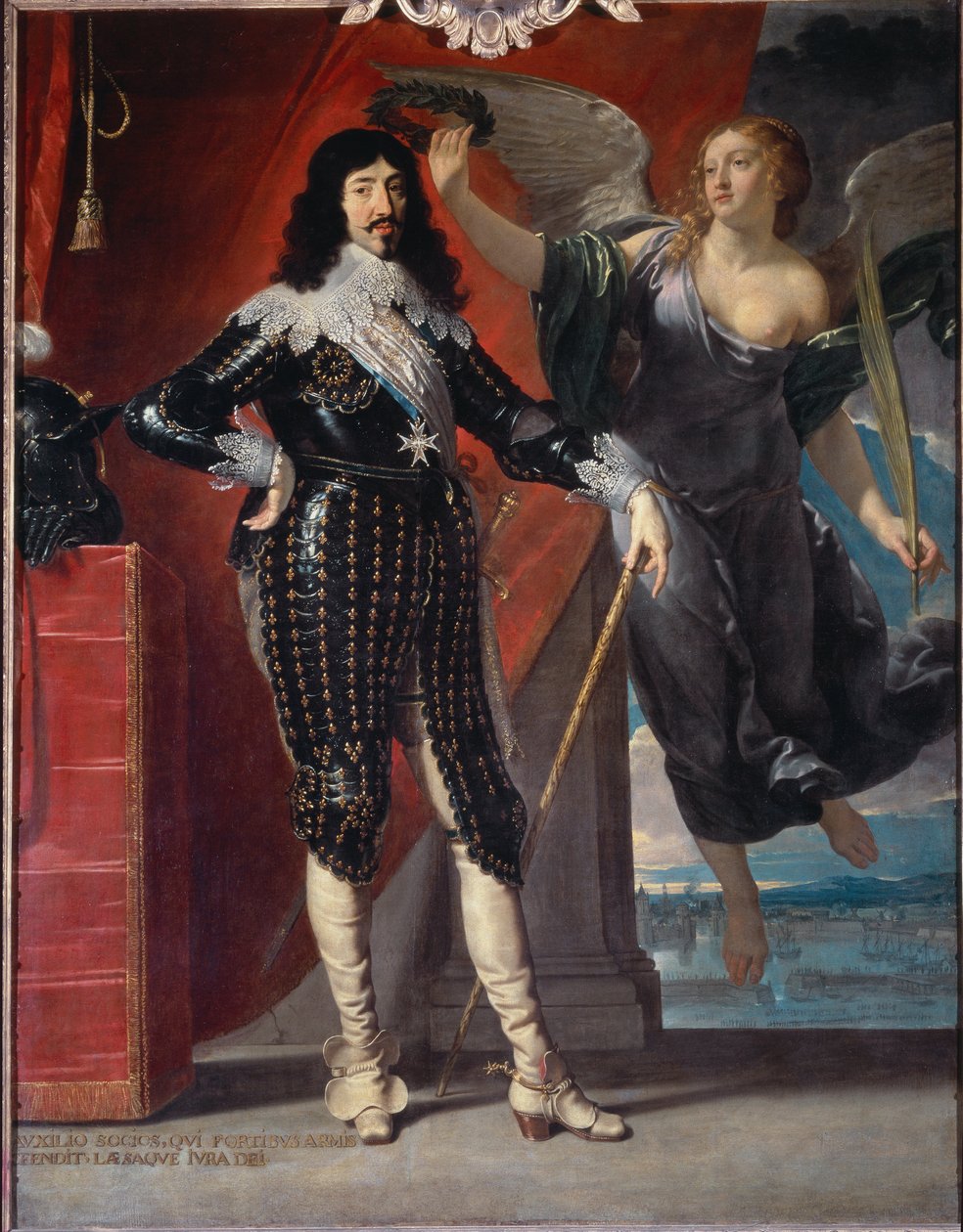 Fuld længde portræt af Louis XIII kroner af Victory - olie på lærred af Philippe de Champaigne