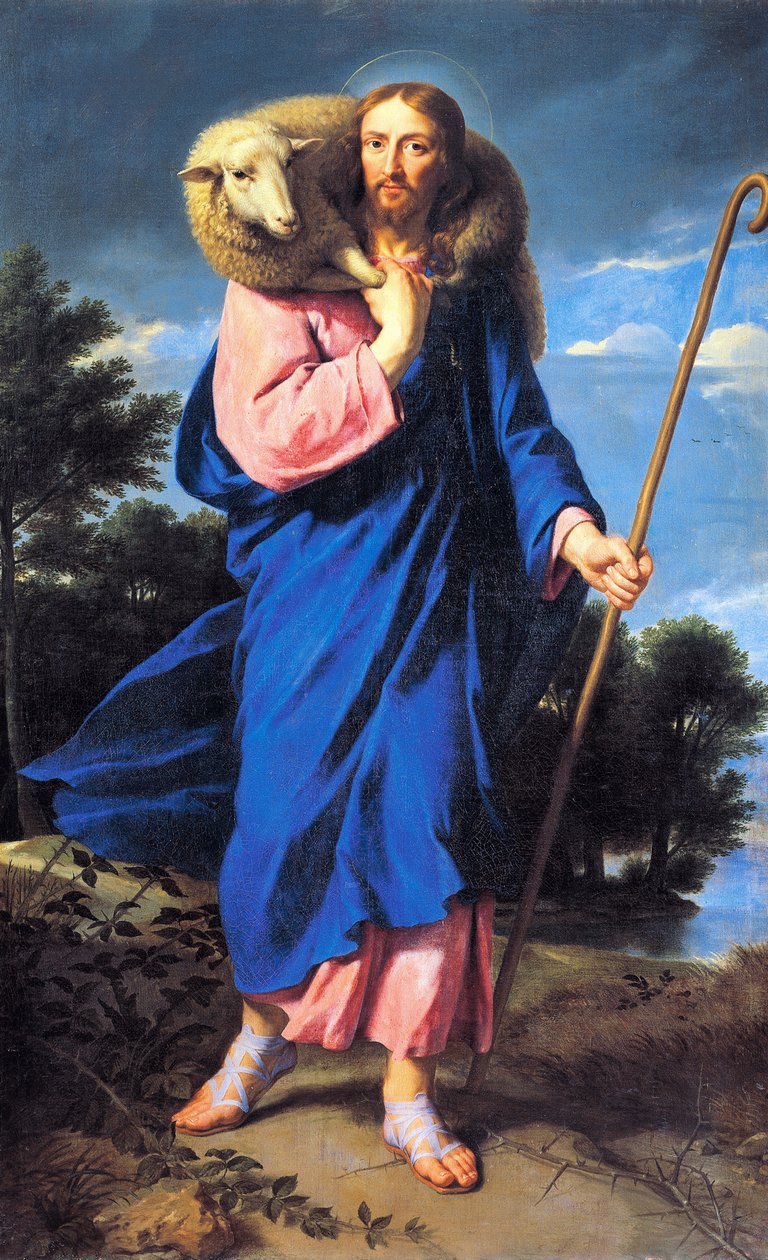 Good Shepherd, af Philippe de Champaigne (1602-1674), olie på lærred af Philippe de Champaigne