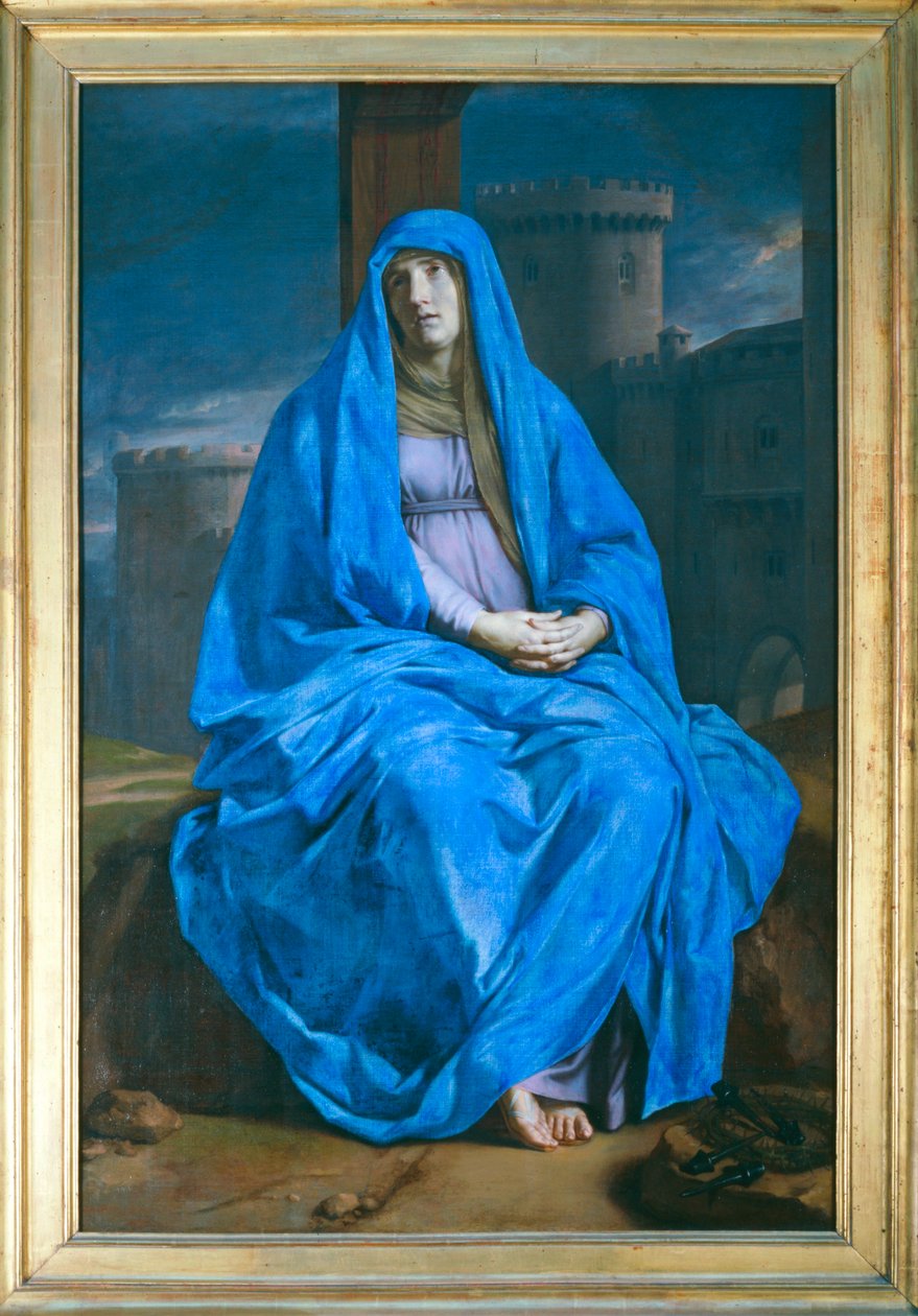 La Vierge de douleur au pied de la croix - Jomfru i sorg med korset ved sine fødder ... af Philippe de Champaigne