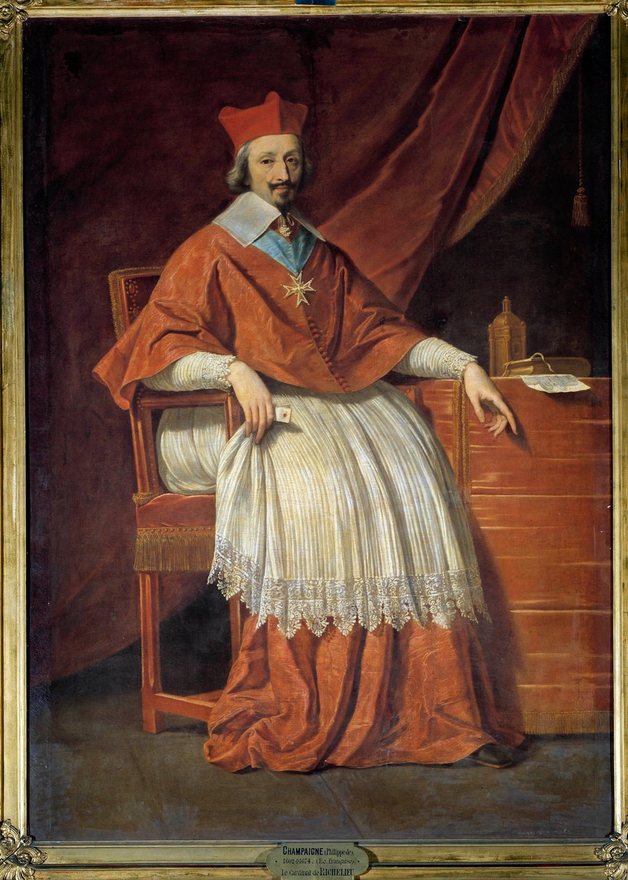 Fuld længde portræt af kardinal Richelieu (1585-1642) Maleri af Philippe de Champaigne (1602-1674) af Philippe de Champaigne