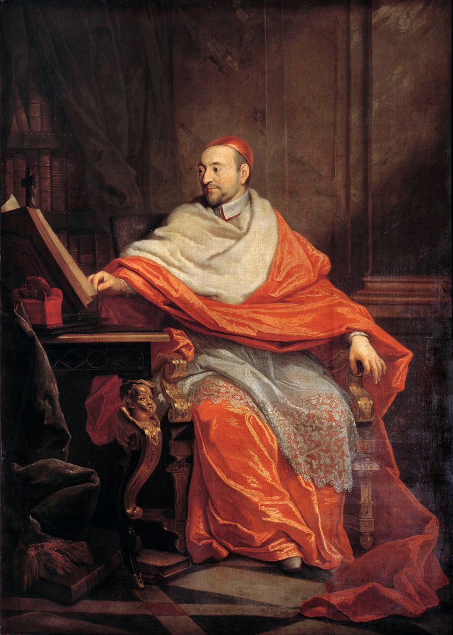 Fuldlængdeportræt af kardinal Pierre de Berulle (1575-1629) Maleri af Philippe de Champaigne (1602-1674) 1600-tallets Paris, Eglise saint Sulpice - Fuldlængdeportræt af kardinal Pierre de Berulle (1575-1629). Maleri af Philippe de Champaigne (1602-16) af Philippe de Champaigne